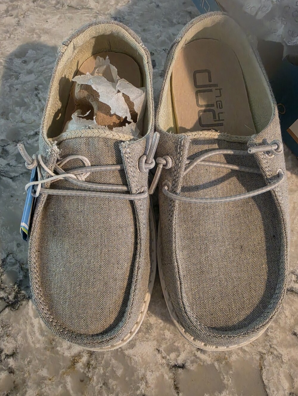 Hey Dude Kids Wally Slip-On Casual Shoe - Light Gray/Taupe